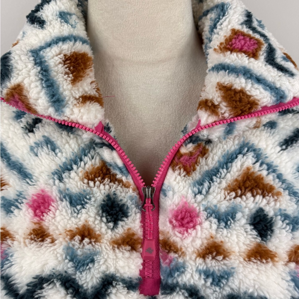 Eddie Bauer Aztec print quarter Zip Pullover fuzzy Fleece XLarge - Picture 9 of 15